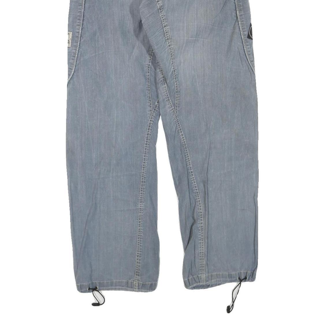 Womens Regular Fit Cotton Blend Blue Trousers W34 L32 Casual Straight Zip