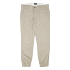 LEVI'S Mens Cotton Blend Beige Slim Tapered Trousers W34 L27 Casual Zip Closure