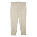 LEVI'S Mens Cotton Blend Beige Slim Tapered Trousers W34 L27 Casual Zip Closure