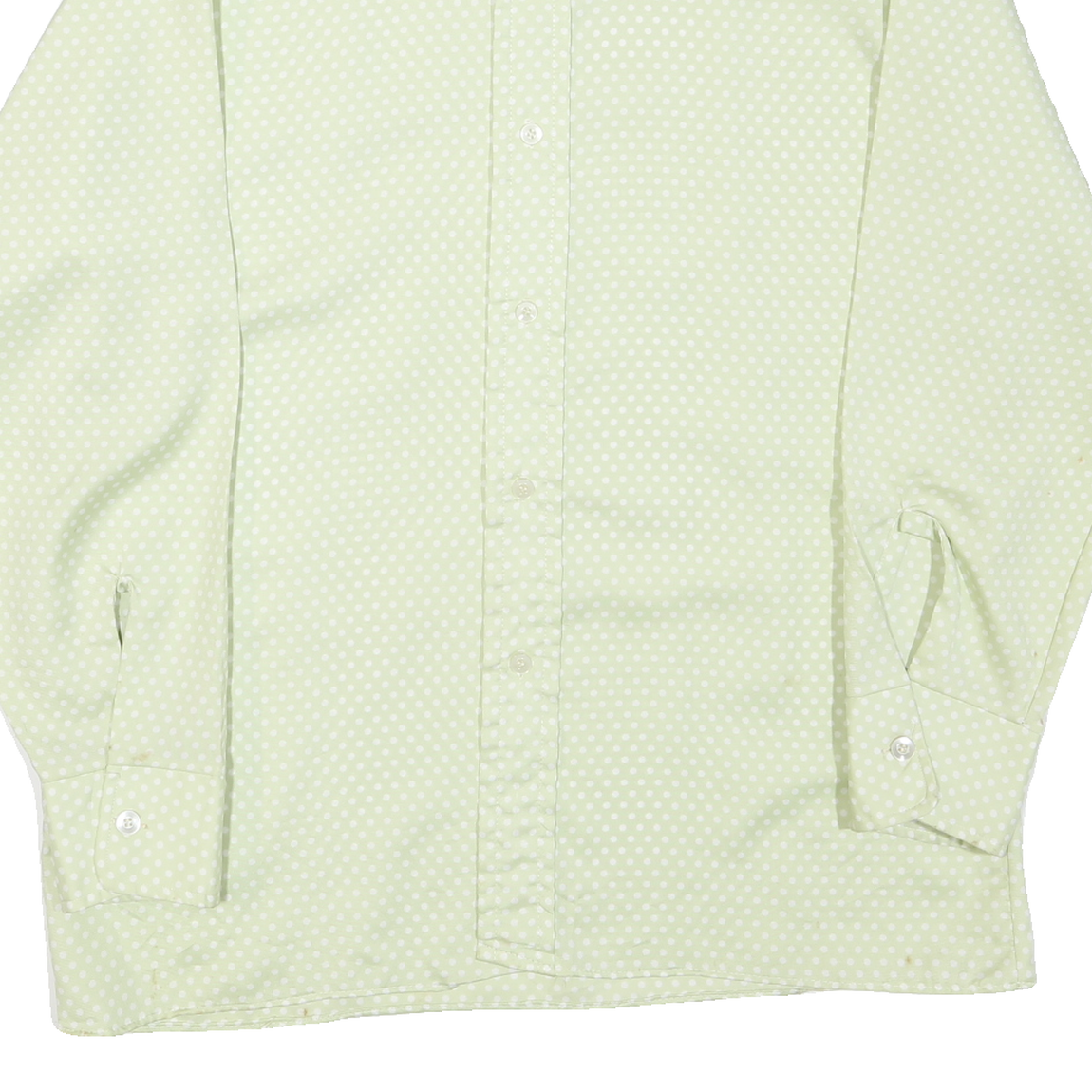 HAWK Mens Cream & White Polka Dot Shirt Long Sleeve Button L