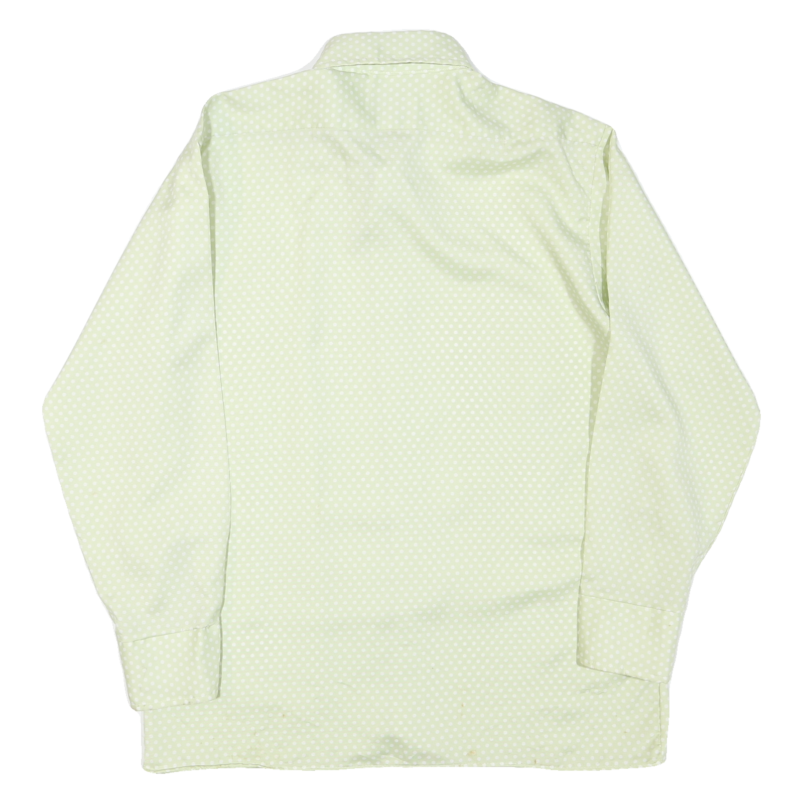 HAWK Mens Cream & White Polka Dot Shirt Long Sleeve Button L