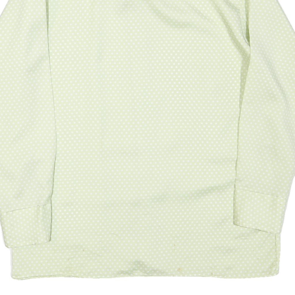 HAWK Mens Cream & White Polka Dot Shirt Long Sleeve Button L