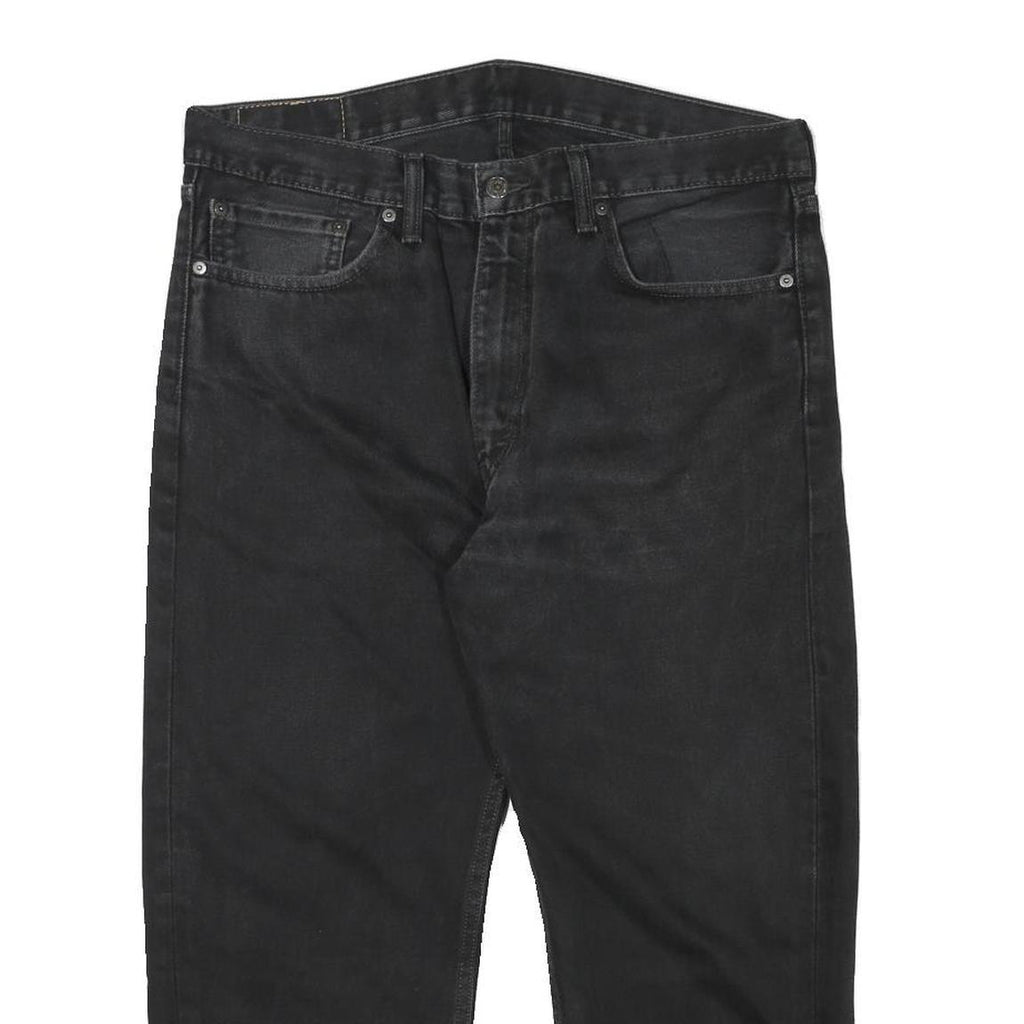 LEVI'S Mens Black Regular Fit Straight Denim W36 L24 Zip Closure Jeans
