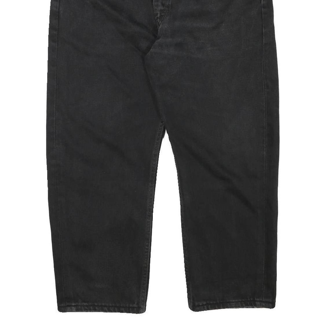 LEVI'S Mens Black Regular Fit Straight Denim W36 L24 Zip Closure Jeans