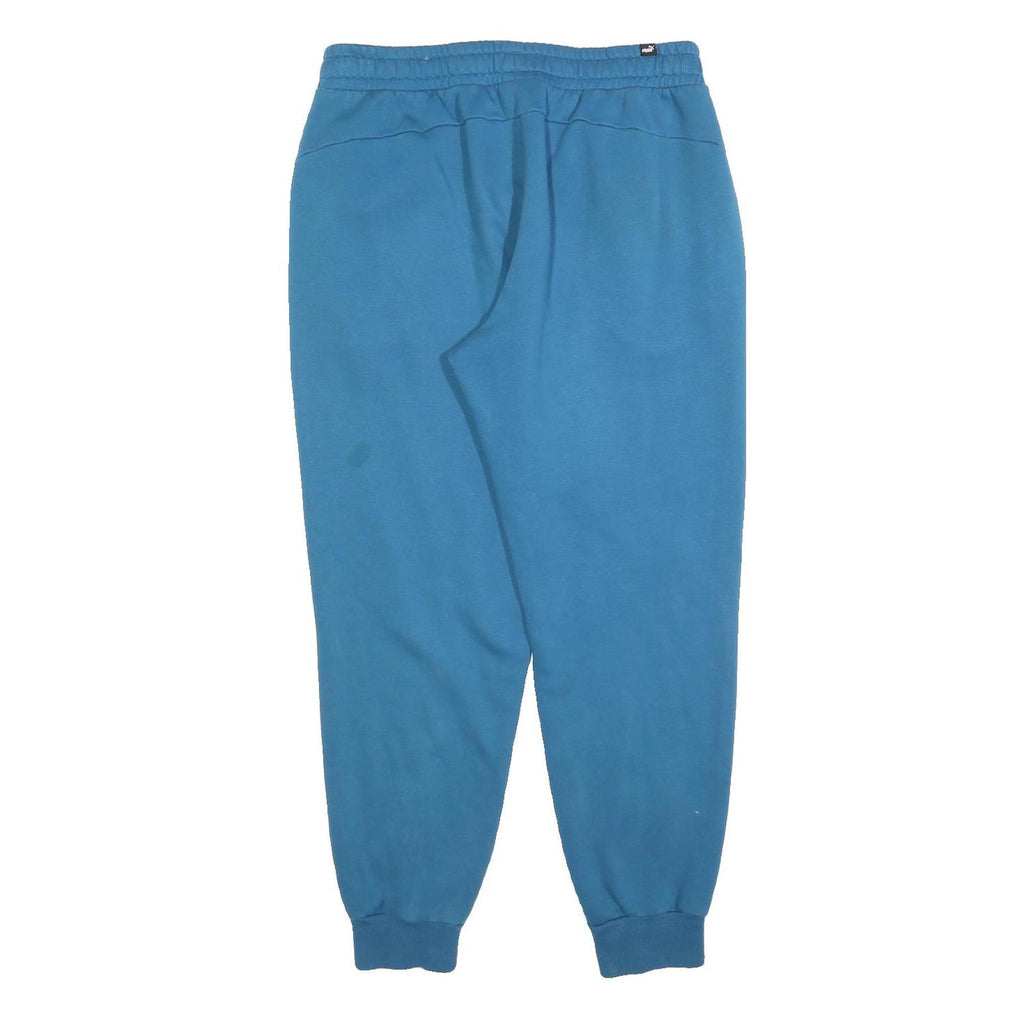 PUMA Womens Joggers Blue L W34 L29 Cotton Blend Relaxed Tapered Sweatpants