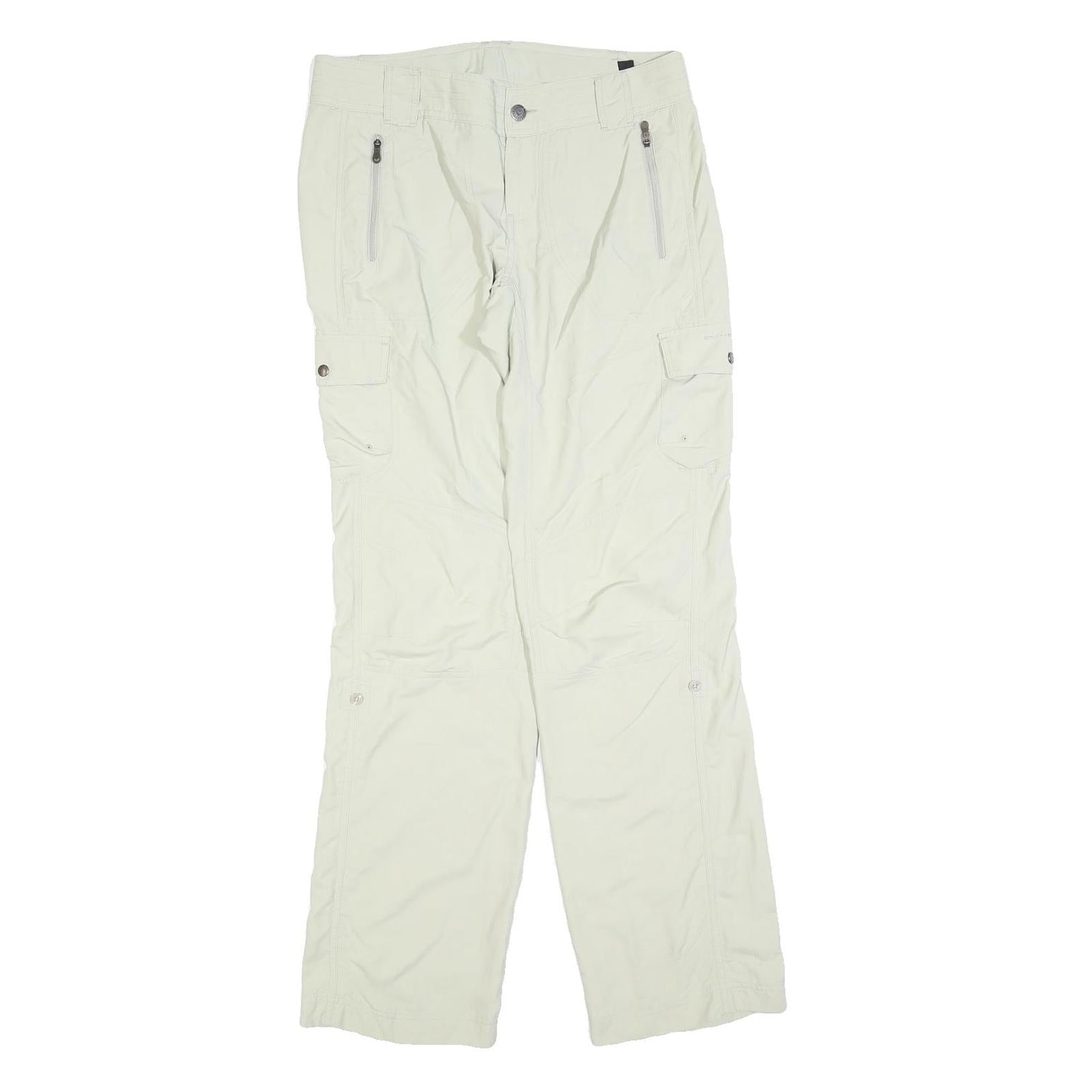 COLUMBIA Womens Polyester Blend Beige Regular Cargo Trousers W30 L32 Outdoor Zip