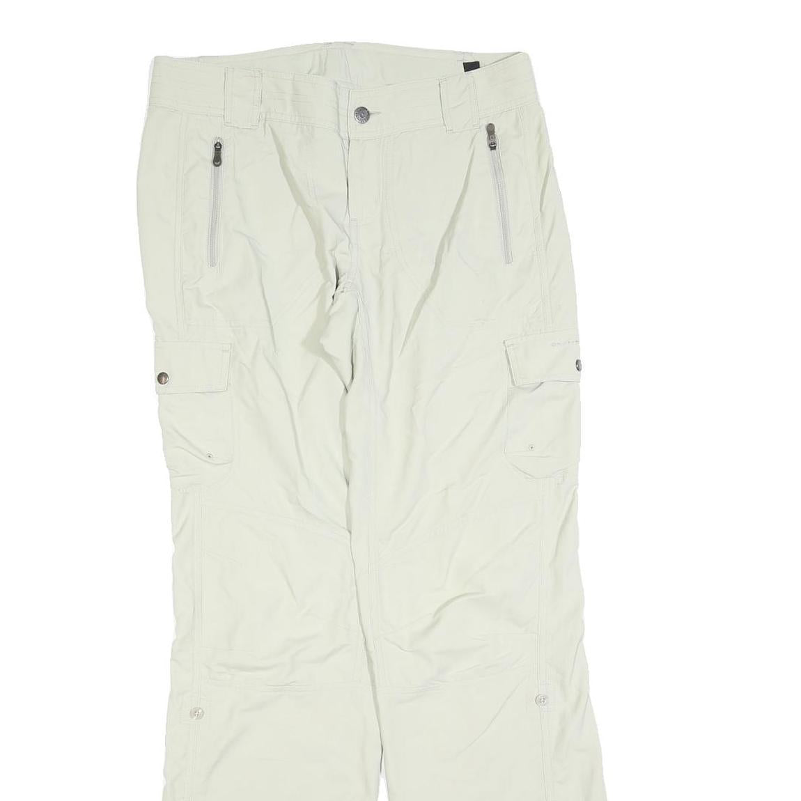 COLUMBIA Womens Polyester Blend Beige Regular Cargo Trousers W30 L32 Outdoor Zip