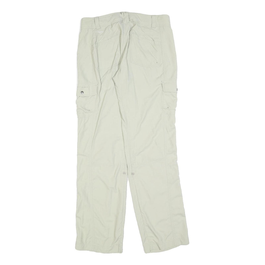 COLUMBIA Womens Polyester Blend Beige Regular Cargo Trousers W30 L32 Outdoor Zip