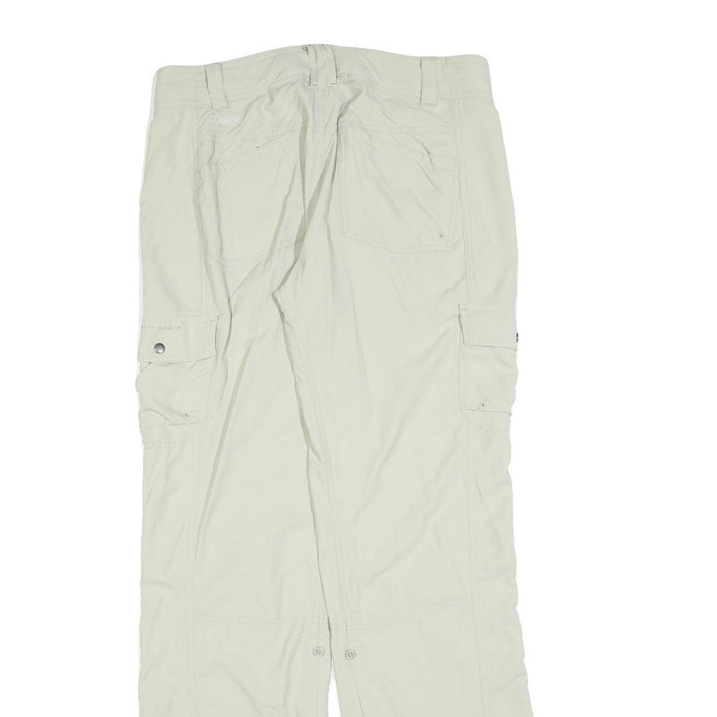 COLUMBIA Womens Polyester Blend Beige Regular Cargo Trousers W30 L32 Outdoor Zip