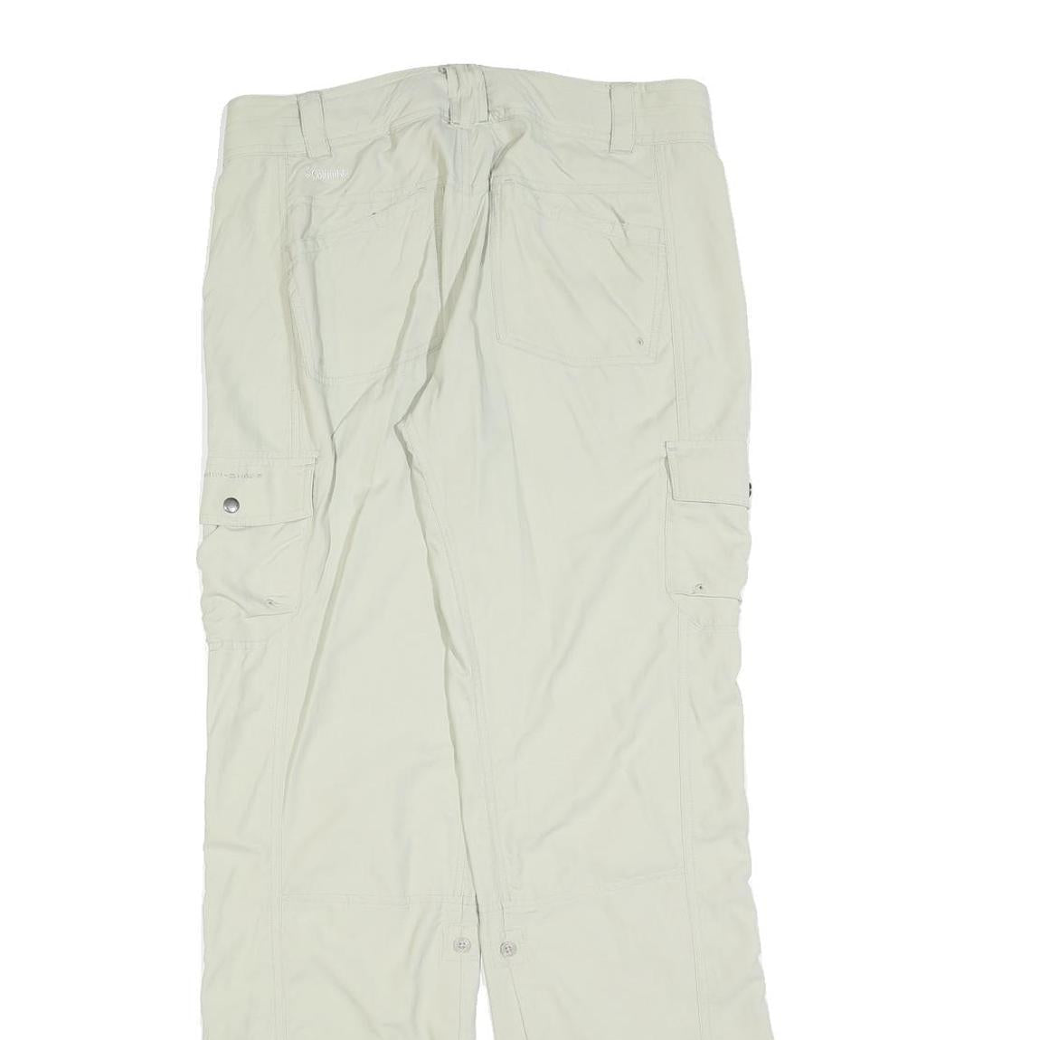 COLUMBIA Womens Polyester Blend Beige Regular Cargo Trousers W30 L32 Outdoor Zip