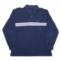NAUTICA Mens Polo Shirt Blue Striped Long Sleeve L