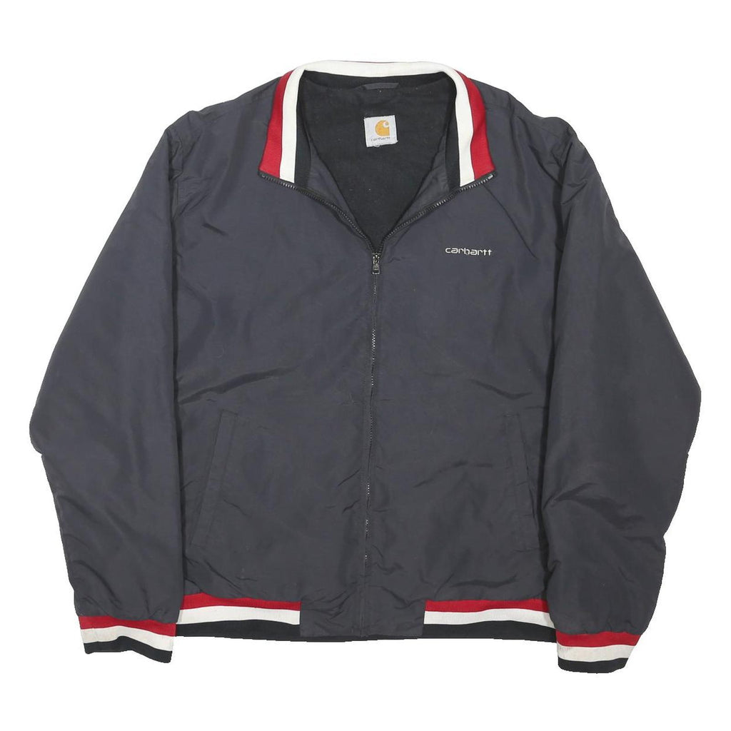 CARHARTT Mens Navy Blue & Red Track Jacket XL Polyester Blend Zip Collar