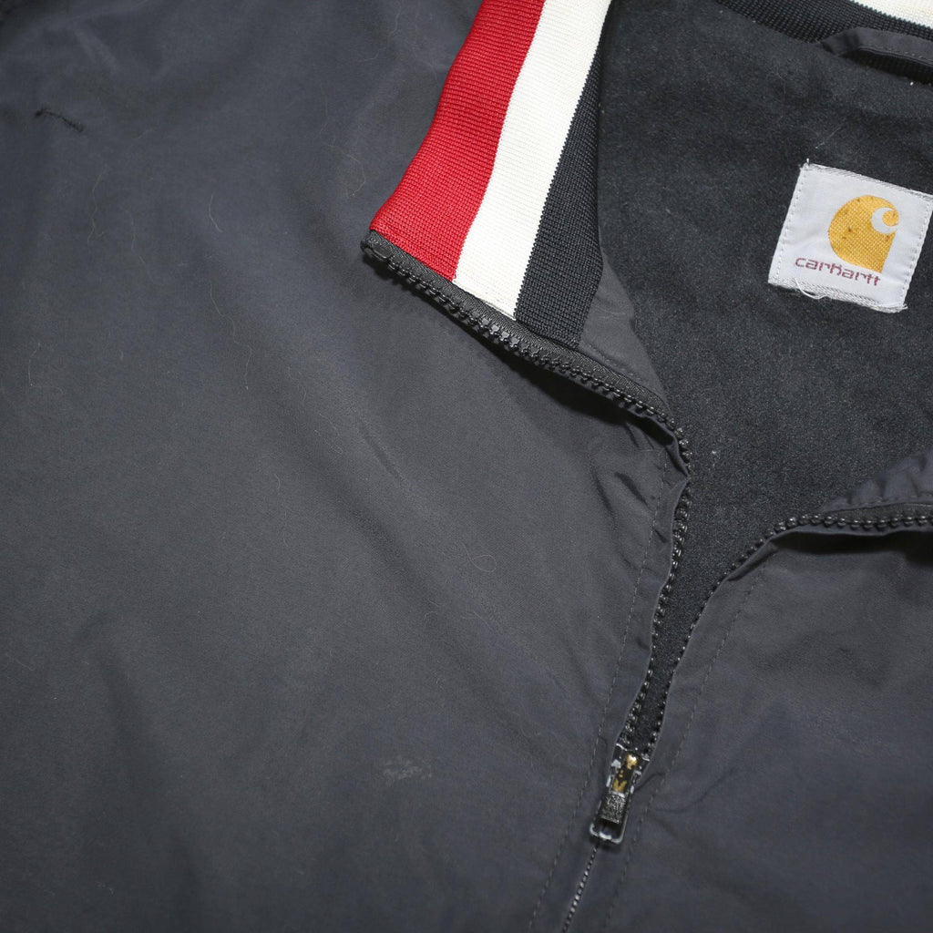 CARHARTT Mens Navy Blue & Red Track Jacket XL Polyester Blend Zip Collar