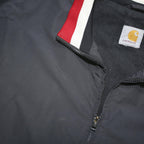 CARHARTT Mens Navy Blue & Red Track Jacket XL Polyester Blend Zip Collar