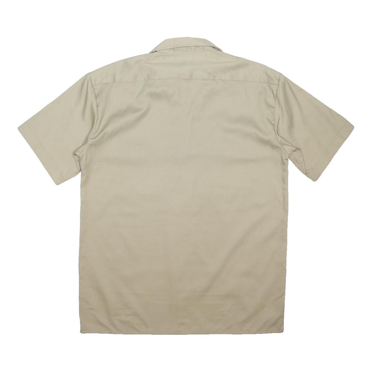 DICKIES Mens Beige Flex Work Short Sleeve Shirt M Durable Polyester Blend