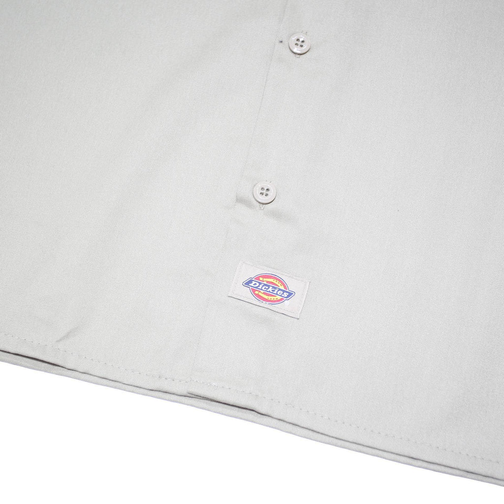 DICKIES Mens Beige Flex Work Short Sleeve Shirt M Durable Polyester Blend