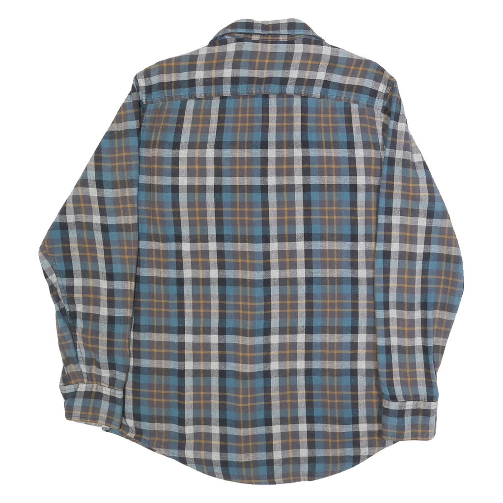 TIMBERLAND Mens Blue Brown Check Shirt M Button Front Casual Cotton