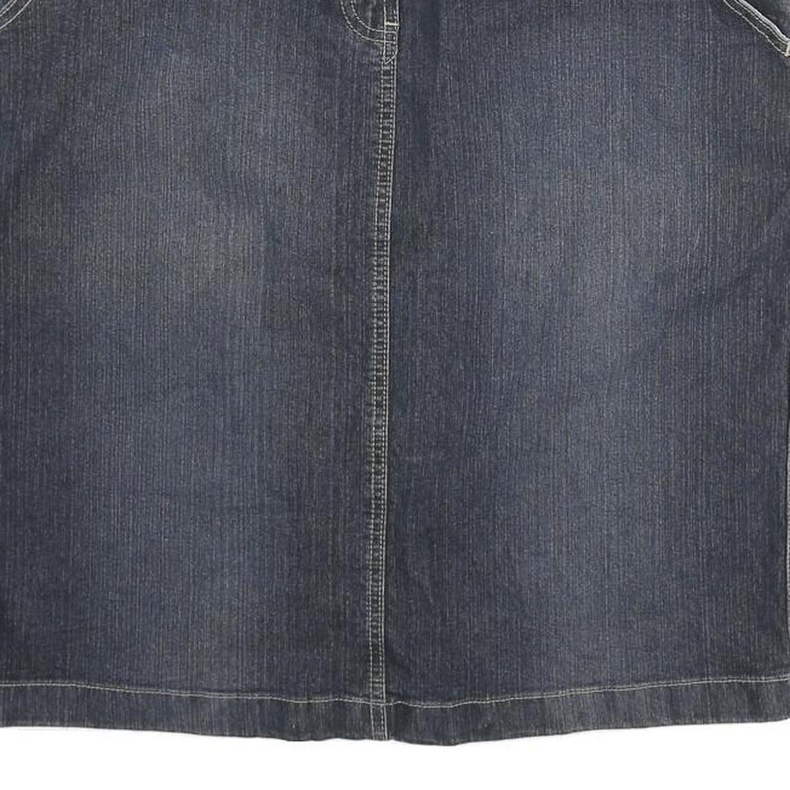 NEVADA Womens Blue Denim Straight Knee Length Cotton Blend XL Skirt Pockets