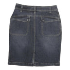 NEVADA Womens Blue Denim Straight Knee Length Cotton Blend XL Skirt Pockets
