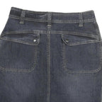 NEVADA Womens Blue Denim Straight Knee Length Cotton Blend XL Skirt Pockets
