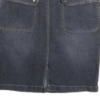NEVADA Womens Blue Denim Straight Knee Length Cotton Blend XL Skirt Pockets