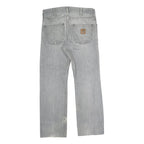 CARHARTT Mens Regular Fit Cotton Jeans Light Blue Button W34 L29 Workwear Casual