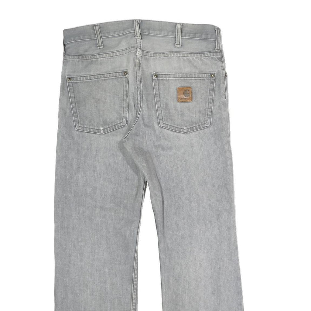 CARHARTT Mens Regular Fit Cotton Jeans Light Blue Button W34 L29 Workwear Casual