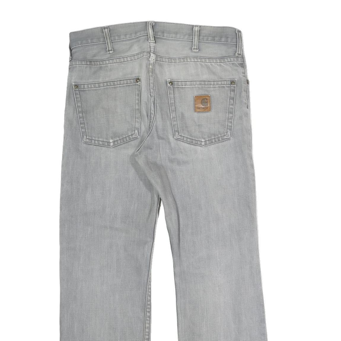 CARHARTT Mens Regular Fit Cotton Jeans Light Blue Button W34 L29 Workwear Casual