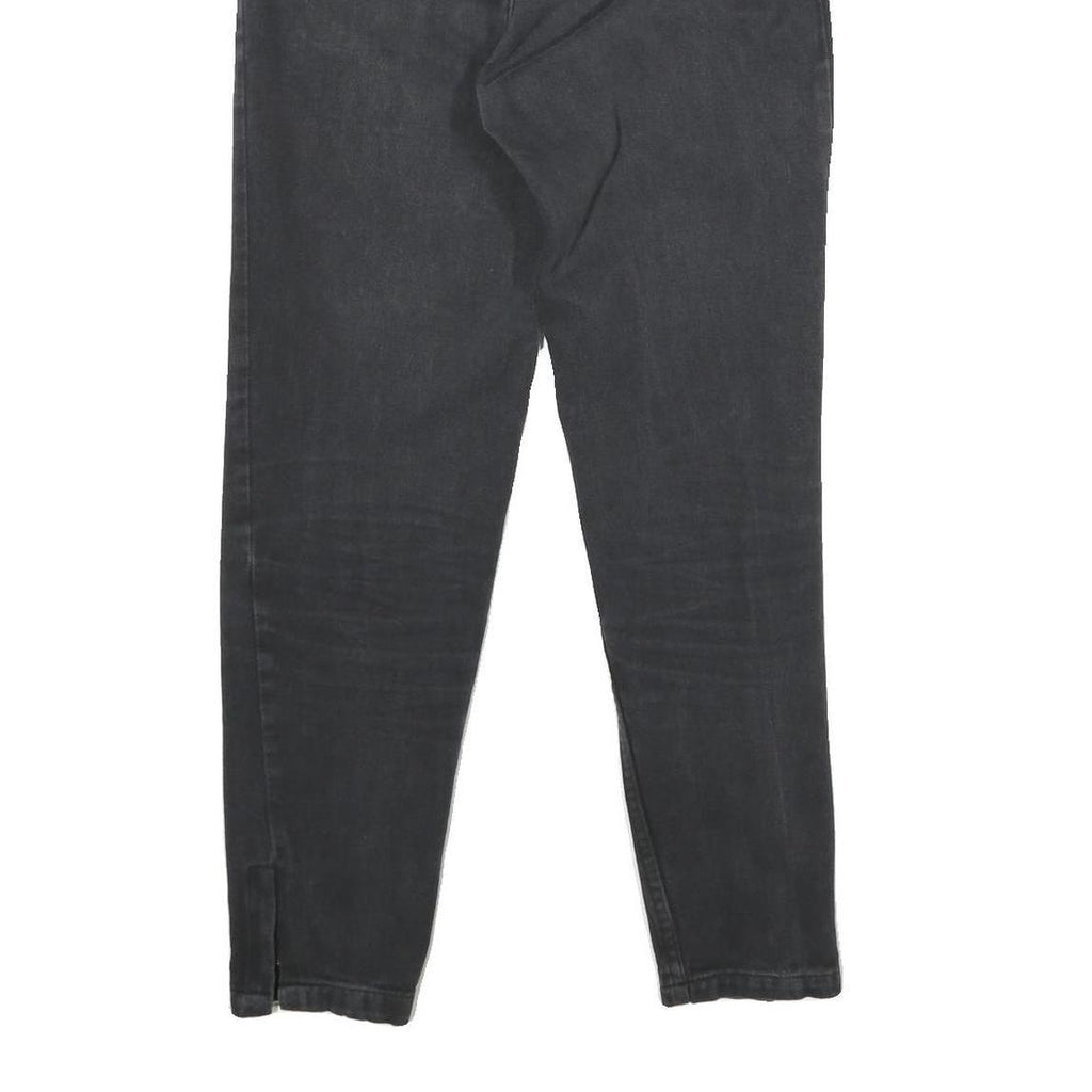 WALLEES Womens Jeans Black Regular Skinny Denim Medium W28 L28 Zipped Hem