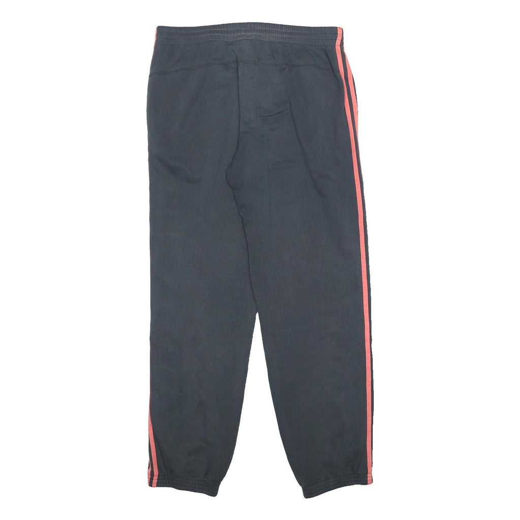 ADIDAS Mens Joggers Black & Red Slim Tapered L W32 L30 Cotton Blend Sportswear
