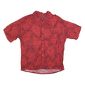PIERRE CARDIN Mens Red Rayon Casual Shirt XL Summer Leaf Print Button