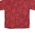 PIERRE CARDIN Mens Red Rayon Casual Shirt XL Summer Leaf Print Button
