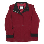 NAUTICA Womens Red & Black Zip Jacket L Polyester Blend Classic Casual Outerwear