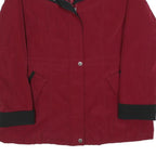 NAUTICA Womens Red & Black Zip Jacket L Polyester Blend Classic Casual Outerwear