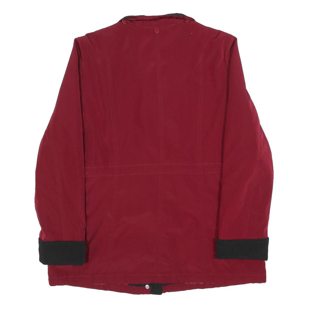 NAUTICA Womens Red & Black Zip Jacket L Polyester Blend Classic Casual Outerwear