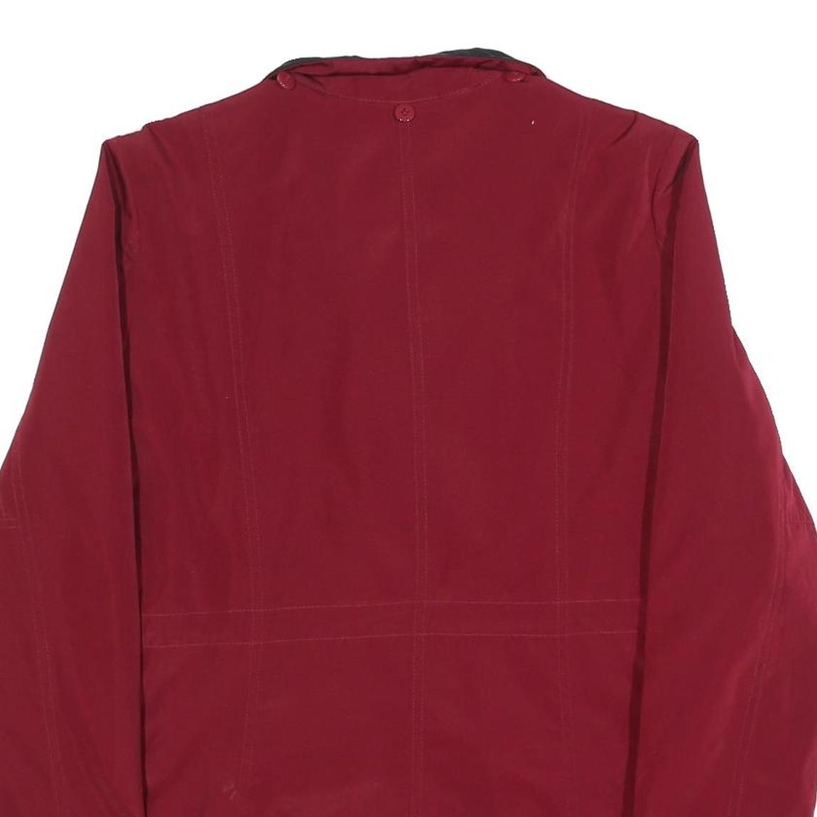 NAUTICA Womens Red & Black Zip Jacket L Polyester Blend Classic Casual Outerwear