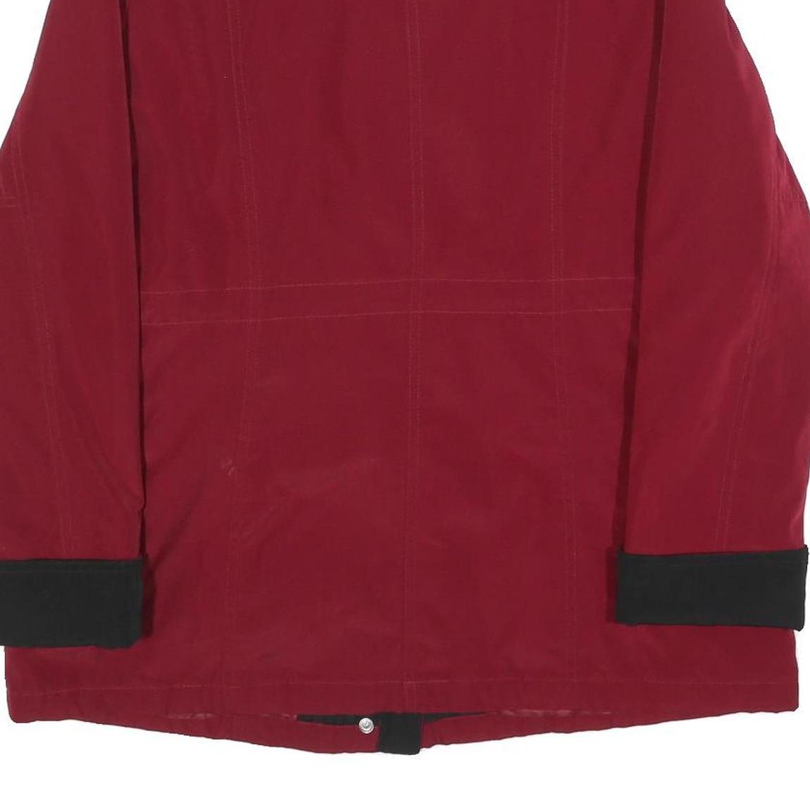 NAUTICA Womens Red & Black Zip Jacket L Polyester Blend Classic Casual Outerwear