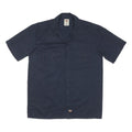 DICKIES Mens Navy Blue Cotton Blend Work Shirt M Button Pocket Design