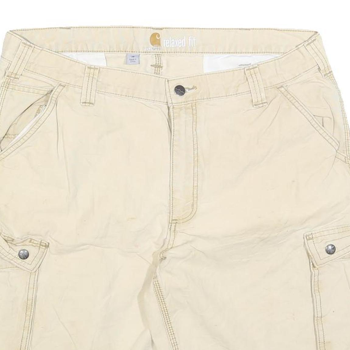 CARHARTT Mens Shorts Beige Cargo Relaxed Fit XL W38 Durable Workwear