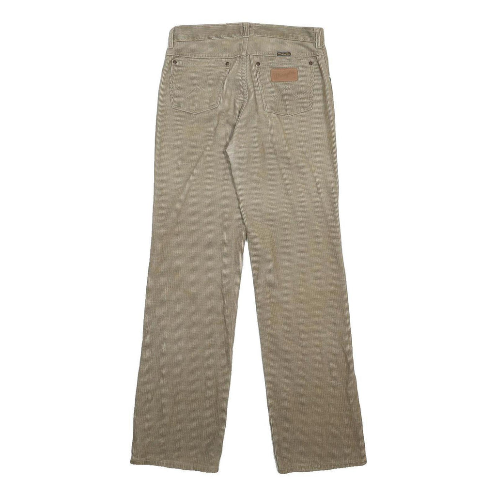 WRANGLER Mens Cotton Blend Beige Relaxed Straight Trousers W30 L32 Casual