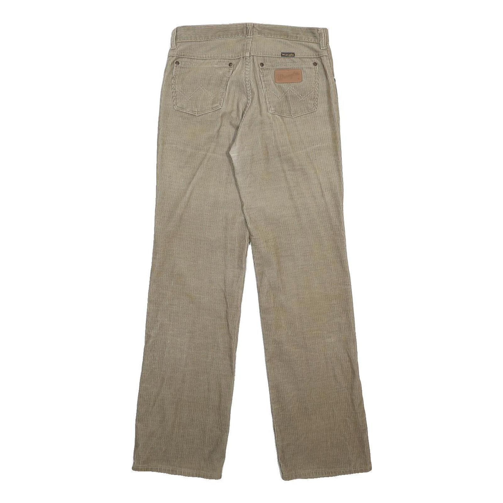 WRANGLER Mens Cotton Blend Beige Relaxed Straight Trousers W30 L32 Casual