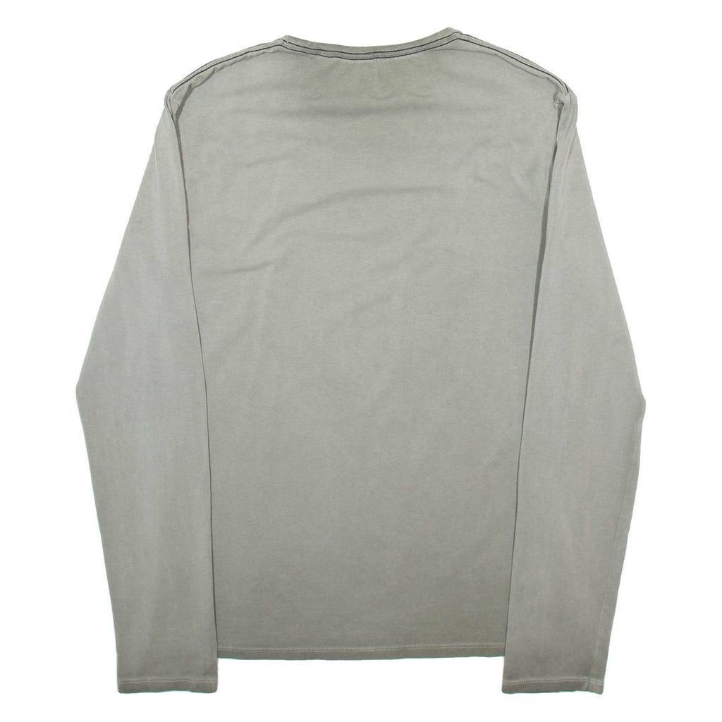 GUESS Mens T-Shirt Grey Long Sleeve XL