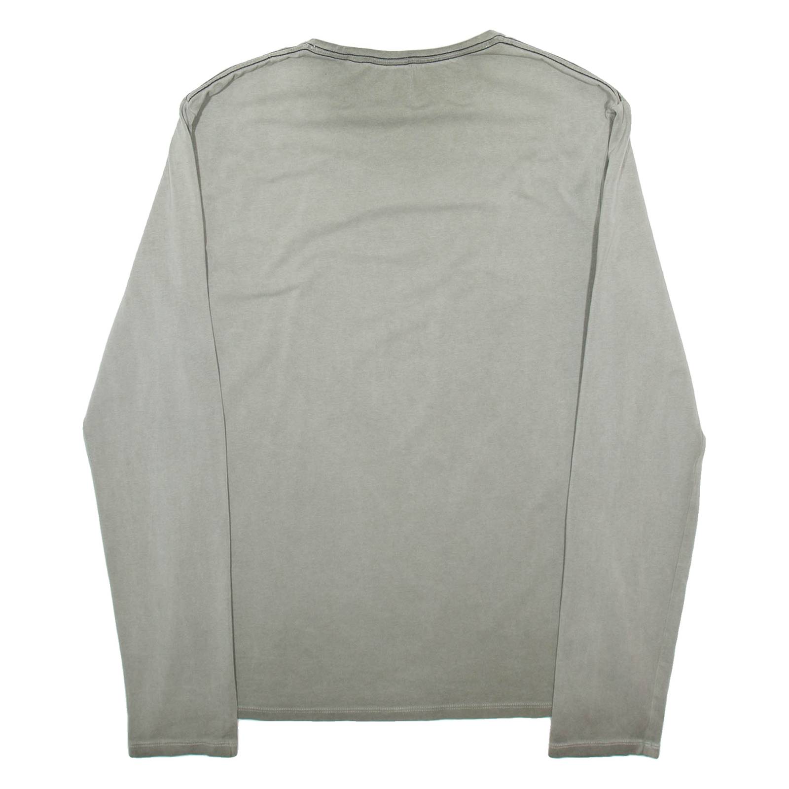 GUESS Mens T-Shirt Grey Long Sleeve XL