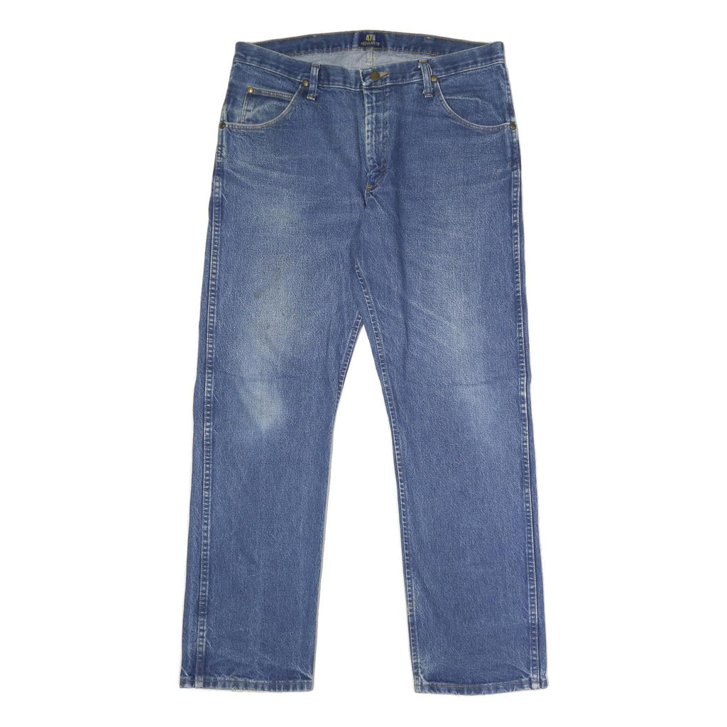 WRANGLER Mens Blue Regular Fit Straight Denim Medium Wash Jeans W36 L32 Classic