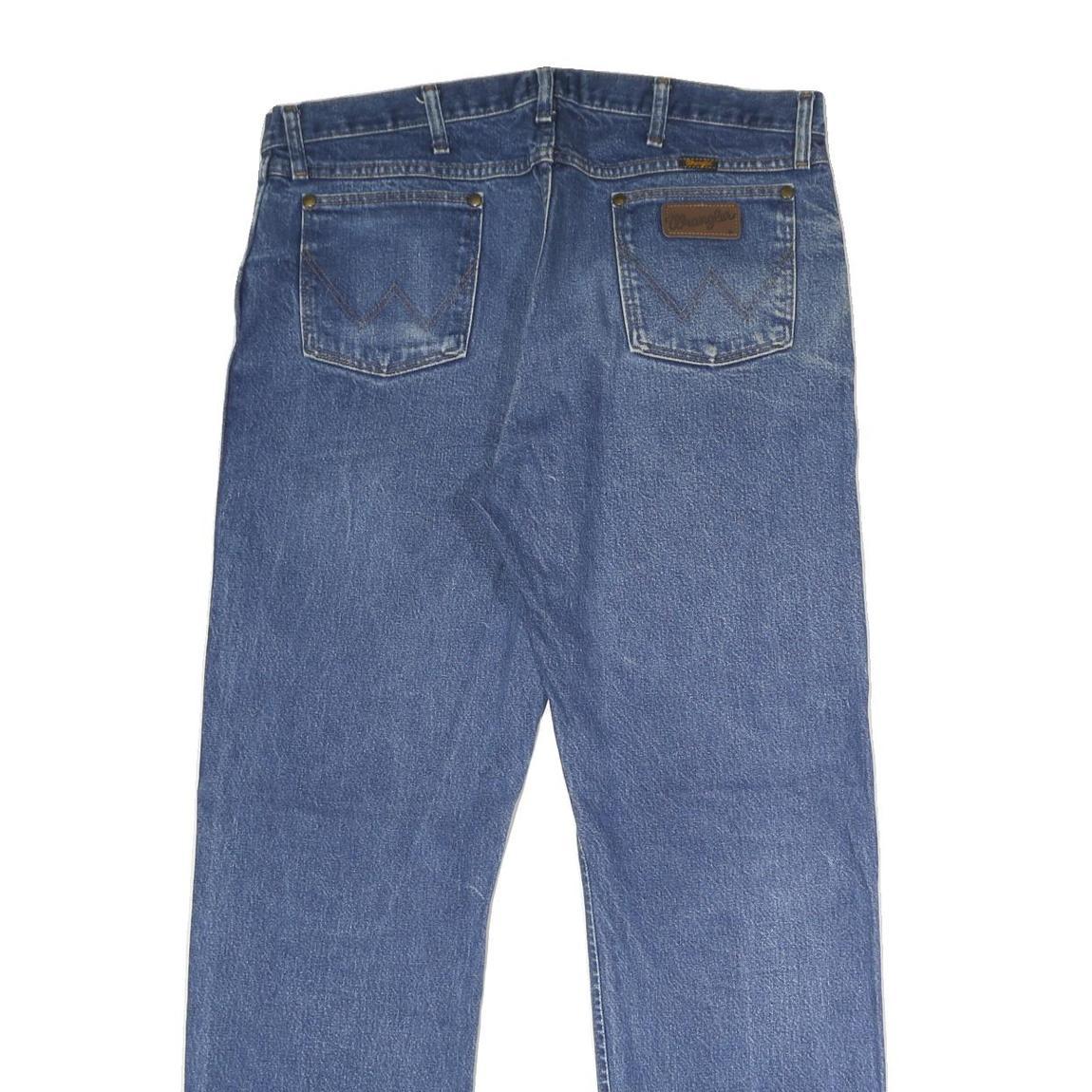WRANGLER Mens Blue Regular Fit Straight Denim Medium Wash Jeans W36 L32 Classic