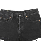LEVI'S Womens Shorts Black Denim Cut-Off XS W28 Button Fly Frayed Hem Casual