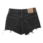 LEVI'S Womens Shorts Black Denim Cut-Off XS W28 Button Fly Frayed Hem Casual