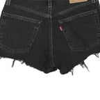 LEVI'S Womens Shorts Black Denim Cut-Off XS W28 Button Fly Frayed Hem Casual