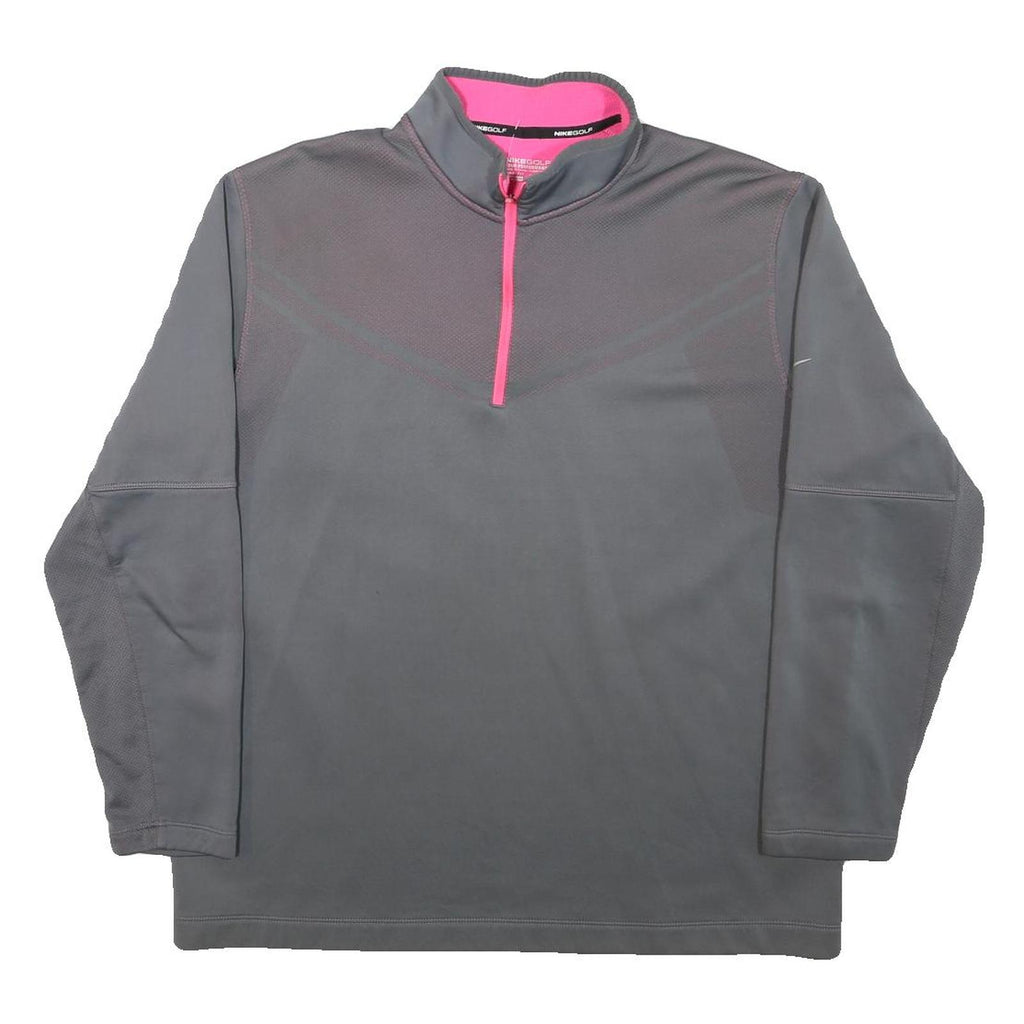 NIKE Mens Grey & Pink Golf 1/4 Zip XL Sweatshirt Sport Pullover Lightweight