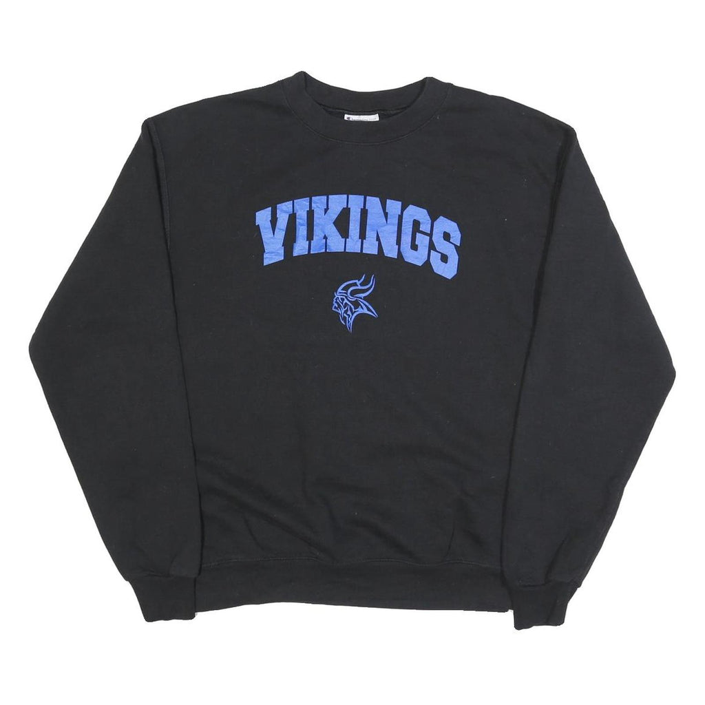 CHAMPION Mens Black Vikings Crew Neck M Cotton Blend Sweatshirt